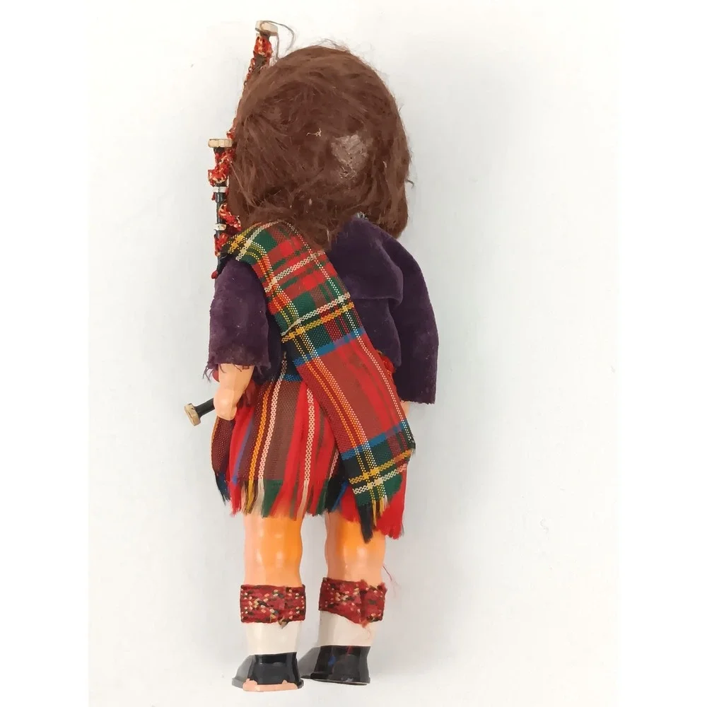 Vintage Roddy Scottish‎ Bagpipe Boy Doll Bagpiper Moving Eyes Traditional Outfit